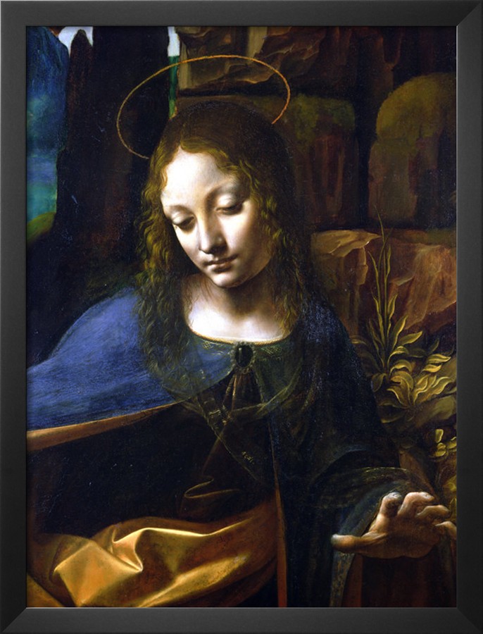 Detail Of The Head Of The Virgin, From The Virgin Of The Rocks - Leonardo Da Vinci Painting